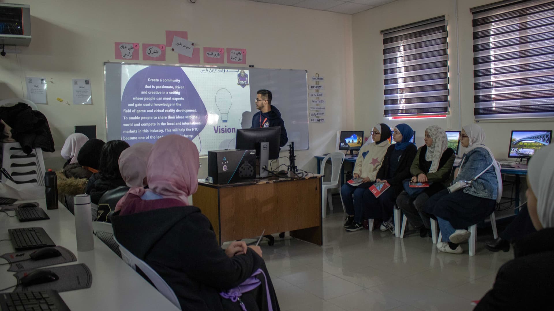 HTU Student Clubs Conduct Interactive Tech and Engineering Workshops at Al-Omariya Girls’ Schools
